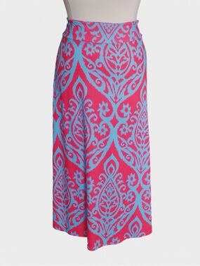 Damask Print Knit Maxi Skirt